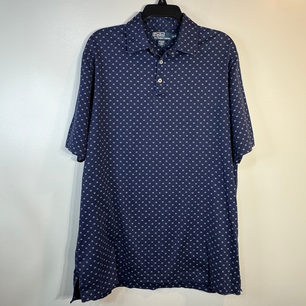 Polo Ralph Lauren Polo Shirt Men's M Short Sleeve Navy Pima Cotton Preppy